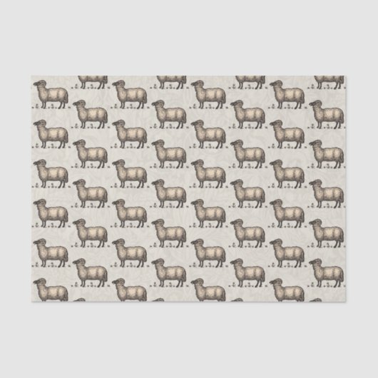 Schaflammfarm Vintag Seidenpapier (Vorderseite)