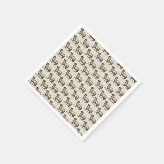 Schaflammfarm Vintag Serviette (Ecke)