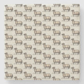 Schaflammfarm Vintag Steinuntersetzer (Vorderseite)