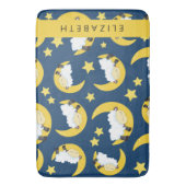 Schafmuster, schlafende Schafe, Mond, Ihr Name Badematte (Vorderseite Vertikal)