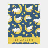 Schafmuster, schlafende Schafe, Mond, Ihr Name Fleecedecke (Vorderseite)