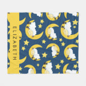 Schafmuster, schlafende Schafe, Mond, Ihr Name Fleecedecke (Vorderseite (Horizontal))