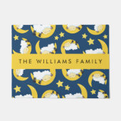 Schafmuster, schlafende Schafe, Mond, Ihr Name Fußmatte (Vorderseite)