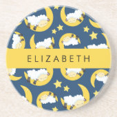 Schafmuster, schlafende Schafe, Mond, Ihr Name Getränkeuntersetzer (Vorne)