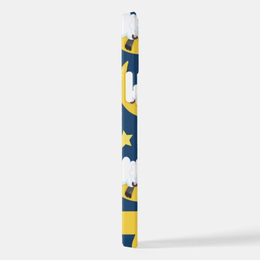 Schafmuster, schlafende Schafe, Mond, Ihr Name iPhone Hülle (Rechte Seite)