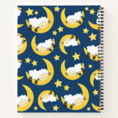 Schafmuster, schlafende Schafe, Mond, Ihr Name Notizblock (Rückseite)