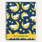 Schafmuster, schlafende Schafe, Mond, Ihr Name Notizblock (Vorderseite)