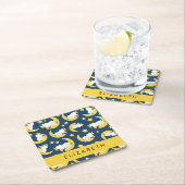 Schafmuster, schlafende Schafe, Mond, Ihr Name Rechteckiger Pappuntersetzer (Vor Ort)