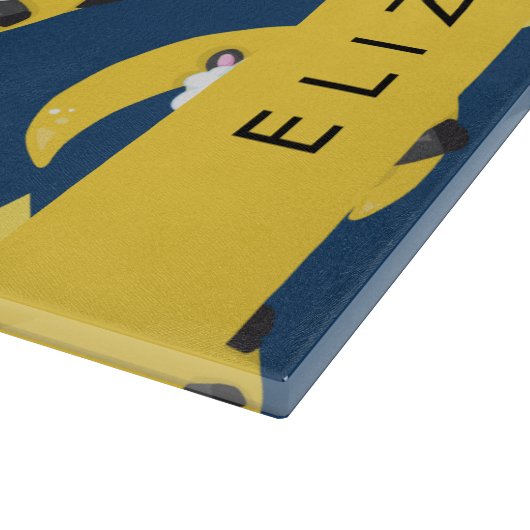 Schafmuster, schlafende Schafe, Mond, Ihr Name Schneidebrett (Ecke)