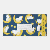 Schafmuster, schlafende Schafe, Mond, Ihr Name Schreibtischunterlage (Tastatur & Maus)