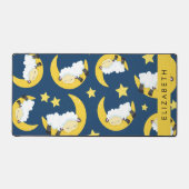 Schafmuster, schlafende Schafe, Mond, Ihr Name Schreibtischunterlage (Vorderseite)