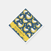 Schafmuster, schlafende Schafe, Mond, Ihr Name Serviette (Ecke)