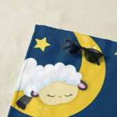 Schafmuster, schlafende Schafe, Mond, Ihr Name Strandtuch (Beispiel)
