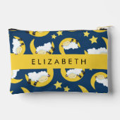 Schafmuster, schlafende Schafe, Mond, Ihr Name Zubehörtasche (Rückseite)