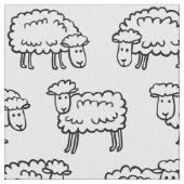 Schafmuster - Schwarz-Weiß Stoff (Nahaufnahme)