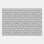 Schafmuster - Schwarz, Weiß und Grau Geschenkpapier Set (Vorderseite)