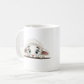 Schafpeeking Niedlich Adorable Funny Animal Cartoo Kaffeetasse (Vorderseite Links)