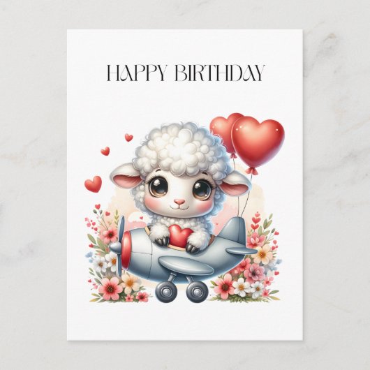 Schafpilot Geburtstag Postkarte (Vorderseite)