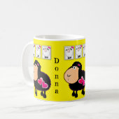 Schafrosa Herz Gelbe Tasse (Vorderseite Links)