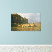 Schafschaf in einer Landschaft Leinwanddruck (Insitu (Holzboden))