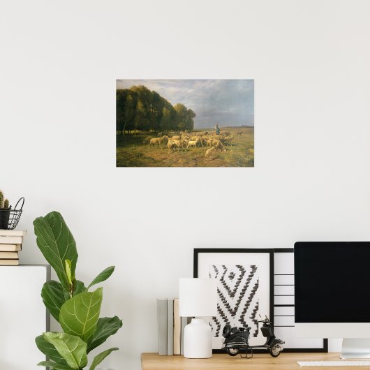 Schafschaf in einer Landschaft Poster (Heimbüro)
