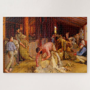 Schafschur Tom Roberts 1890 australische Kunst Puzzle