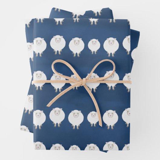 Schafspropp-Blätter zählen Geschenkpapier Set (Beispiel)