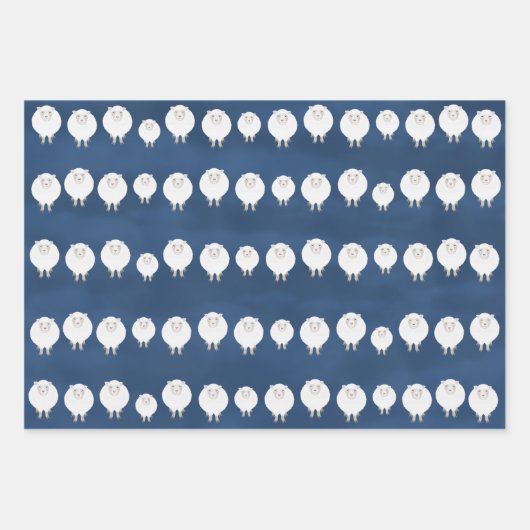 Schafspropp-Blätter zählen Geschenkpapier Set (Vorderseite)