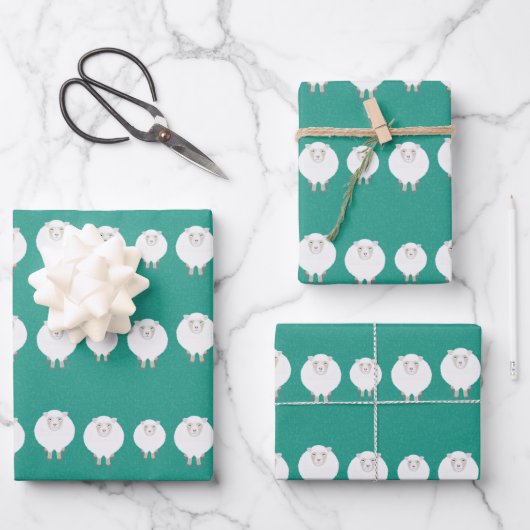 Schafspulenpapier Geschenkpapier Set (Vorderseite)