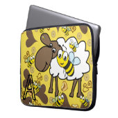 Schafsschläfe Brown Hearts Hummel Laptopschutzhülle (Vorderseite Links)