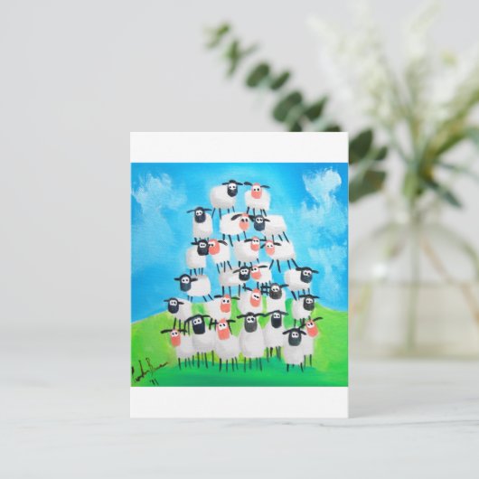 Schafstapel Postkarte (Stehend Vorderseite)