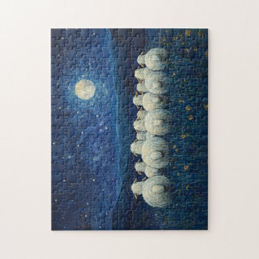 Schafsternenmalerei in der Nacht Puzzle (Vertikal)