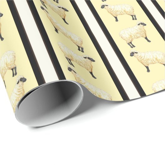 Schafstreifen  geschenkpapier (Rolleneckpunkt)
