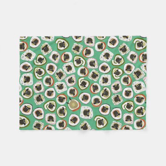 Schafsushigrün Fleecedecke (Vorderseite (Horizontal))