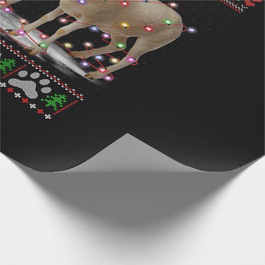 Schafweihnachtsleuchten | Tiergeschenk Geschenkpapier (Ecke)