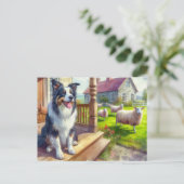 Schafzucht und Grenzkohle Postkarte (Stehend Vorderseite)