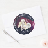 Schafzüchter Engel mit 2 Lämmern Pastorale Küche Runder Aufkleber (Umschlag)