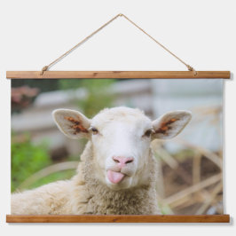 Schafzunge Wandteppich Mit Holzrahmen