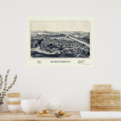 Schaghticoke, NY Panorama Karte - 1889 Poster (Küche)