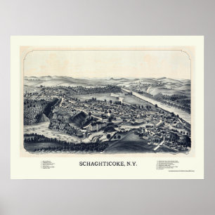Schaghticoke, NY panoramische Karte - 1889 Poster