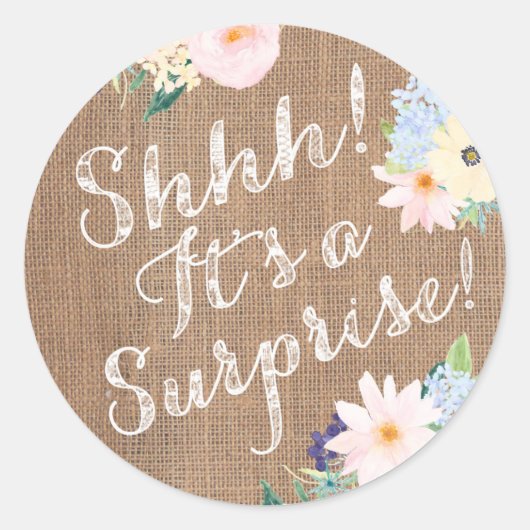 Schah! Es ist ein Überraschungsaufkleber für Party Runder Aufkleber (Vorderseite)