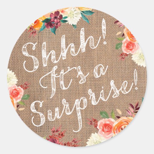 Schah! Es ist ein Überraschungsaufkleber Party Ums Runder Aufkleber (Vorderseite)