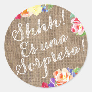 Schah! Es una Sorpresa! Pegatina para sobre Runder Aufkleber