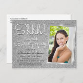Schah! Überraschung Silver Birthday Party Foto Postkarte (Vorne/Hinten)