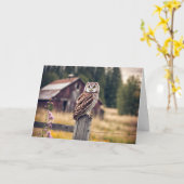 Schale auf Holzzaunpfosten Karte (Gelbe Blume)