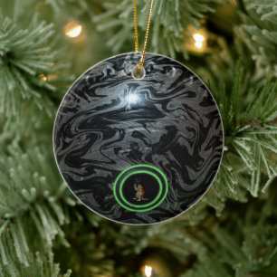 Schale für schwarzen und grauen Rasen, Weihnachtsb Keramik Ornament