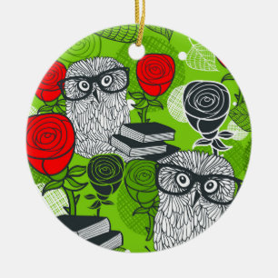 Schale in rote Rosen Keramik Ornament