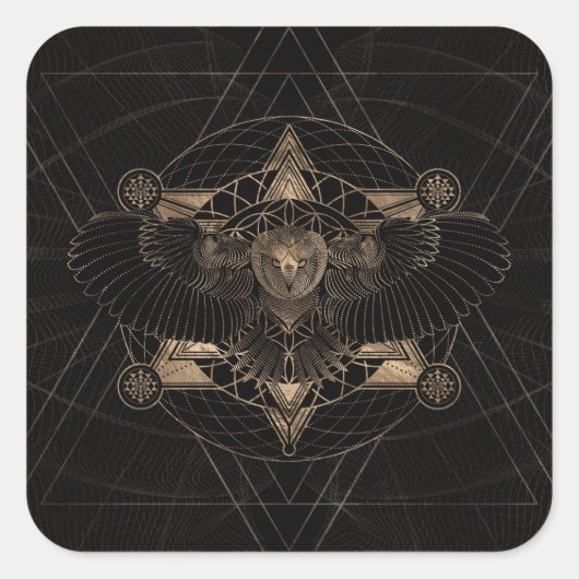 Schale in Sacred Geometrie Zusammensetzung Quadratischer Aufkleber (Vorderseite)