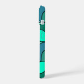 Schale Iphone 15 design 70' blau Hülle (Linke Seite)