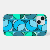 Schale Iphone 15 design 70' blau Hülle (Rückseite (Horizontal))